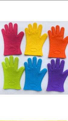 Silicone Insulation Heat-Resistant Gloves Baking Tray Oven Anti-Scald Non-Slip Microwave Oven Five Finger Gloves
