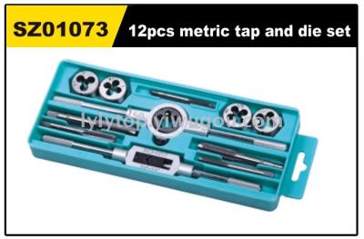 12PCS sae tap and die set,alloy steel