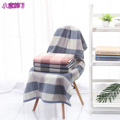 Pure cotton plaid bath towel adult children's towel soft water bath towel wholesale.