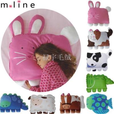 European and American Fashion Foreign Trade Popular Style Baby Cotton Animal Shape Cartoon Cushion Afternoon Nap Pillow Pillowcase