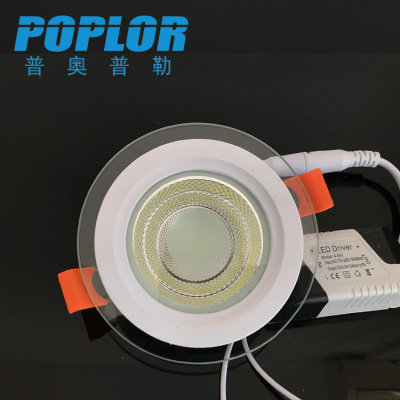 LED glass COB panel lamp / 5W/ circular /LED panel lamp / aluminum /PC/ constant current / 