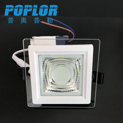 LED glass COB panel lamp / 5W/ square /LED panel lamp / aluminum /PC/ constant current / 