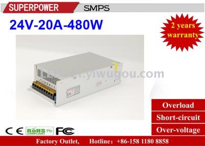 DC 24V20A LED switch power 480W security/adaptor power supply.