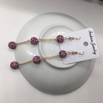2018 new clay chain champara diamond creative exaggerated simple versatile female style earrings