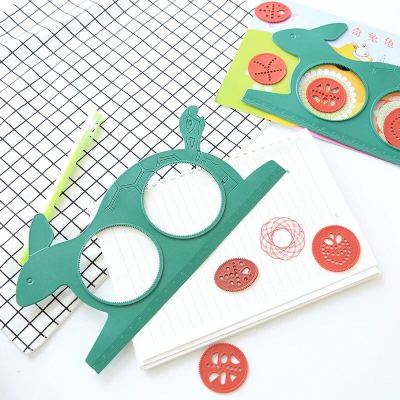 Multi-functional drawing circle template ruler 100-hand change copy hollow drawing lace tool children's painting oval ten thousand flowers