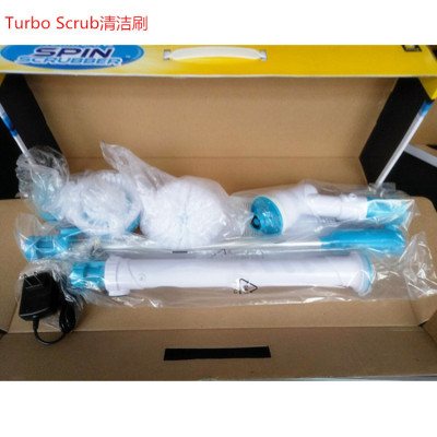 Turbo scrub multifunction brush electric long-handle household cleaning kit cyclone rotating scrubber