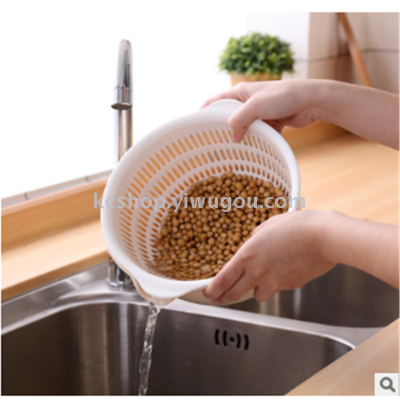Plastic double-layer rice remover, leachate, rice washing basket, drip basin