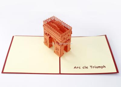Creative 3D greeting card 3D paper-cut handmade greeting card customized wholesale arc DE triomphe.