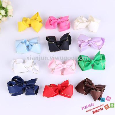 The fish mouth is tied with bow jewelry hair accessories hairpin cloth art bow tie.