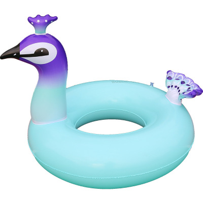 2018 new PVC inflatable peacock swimming ring water swimming device inflatable life buoy swimming ring.