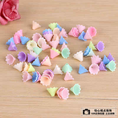 Color Acrylic Flower Horn Receptacle Type Children's Necklace Bead Accessories Material