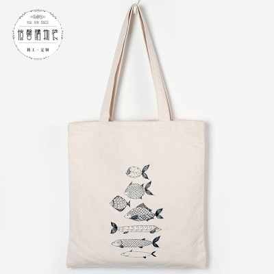 Portable shopping bag eco-cotton canvas bag 12 an cotton collection bag can be customized