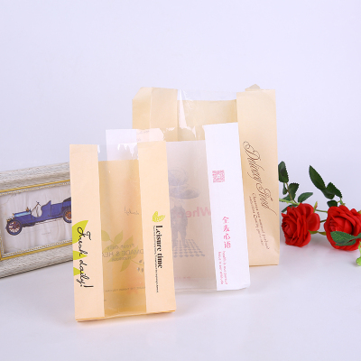 Open window bag toast bag high grade food packaging kraft paper wholesale customizable logo.