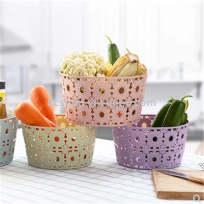 Plastic fruit basket, kitchen, vegetable basket, asphalt basket.
