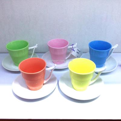 Hot selling creative new ceramic cup saucer macaron coffee set flower tea set afternoon tea