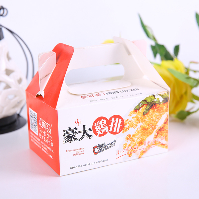 Green food packaging box portable hamburger chicken row cake box can be customized logo.