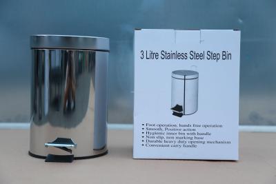 Stainless steel cover trash can for kitchen 