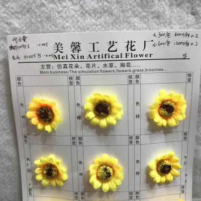Simulated flower head small sun chrysanthemum flower artificial processing fake flower head accessories accessories.