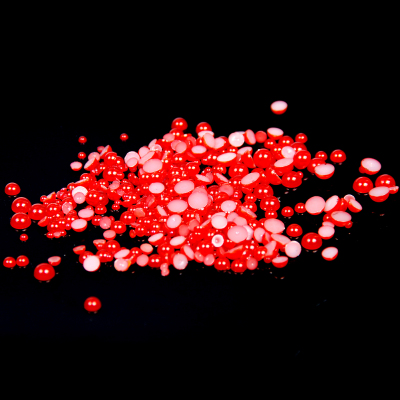 1.5-14mm Red Half Round Resin Pearls Flatback Imitation Crafts Scrapbooking Beads Use Glue DIY