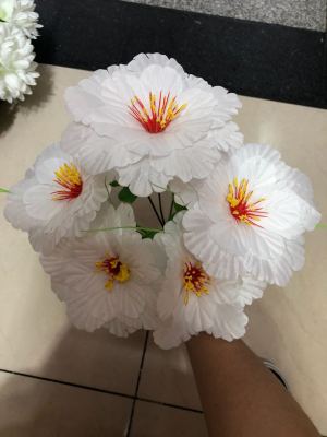 Yiwu imitation flower decoration process plastic flower 7 head zou grain yulan