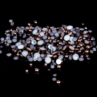 1.5-14mm Dark coffee Half Round Resin Pearls Flatback Imitation Crafts Scrapbooking Beads Use Glue DIY