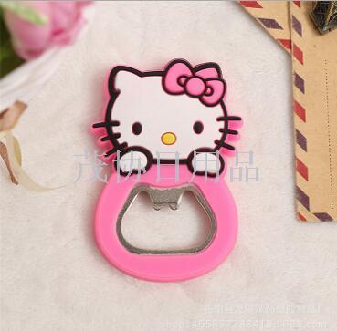 Factory Direct Sales Key Ring Type Bottle Opener Trade Fair Cartoon Practical Small Gift Hello Kitty Can Openers Report