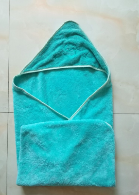The children's towel was wrapped in a cloak.