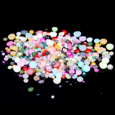 1.5-14mm Mixed colors Half Round Resin Pearls Flatback Imitation Crafts Scrapbooking Beads Use Glue DIY