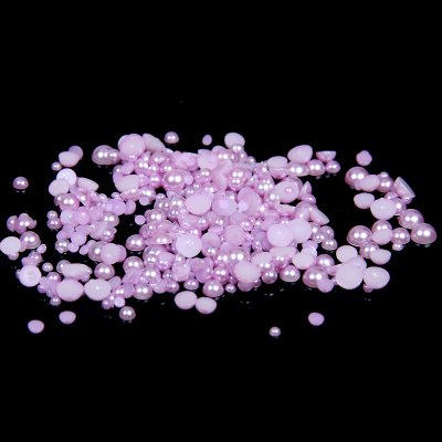 1.5-14mm Light purple Half Round Resin Pearls Flatback Imitation Crafts Scrapbooking Beads Use Glue DIY