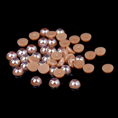 1.5-14mm Light coffee AB Half Round Resin Pearls Flatback Imitation Crafts Scrapbooking Beads Use Glue DIY
