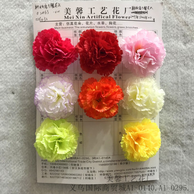 Simulation of carnation flower handmade artificial silk flower head accessories accessories.