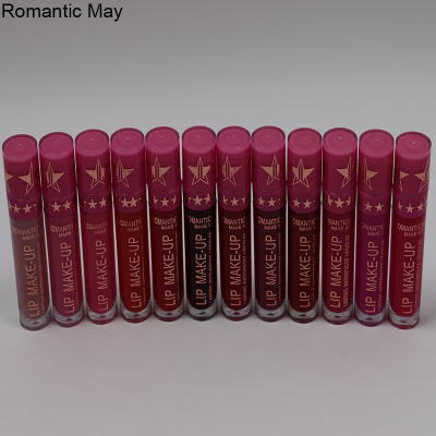 Romantic May Spot Hot 12-Color Five-Pointed Star Longlasting Lip Gloss Matte Lipstick Liquid Lipstick