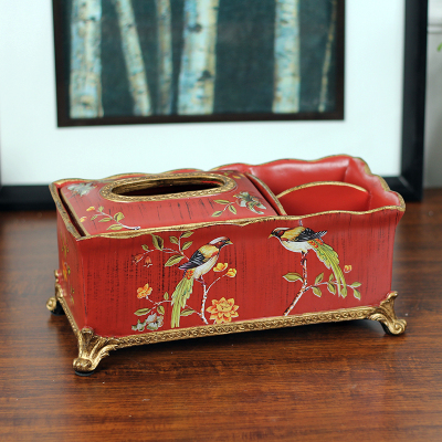 New product multi-function tissue box room tea table decorative resin decoration.