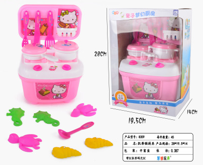 Parent-child dream kitchen simulation kitchen tableware girl toys nine yuan and nine wholesale toys.