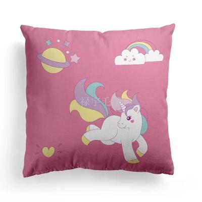 Factory direct selling cartoon watercolor unicorns bear flamingos pillow cover cotton pillow cover cloth art.