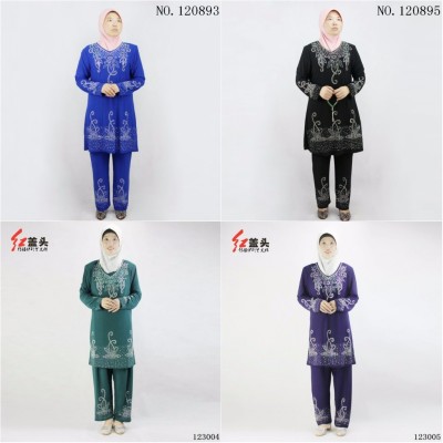 In Stock Wholesale Muslim Women's Wear Hot Sale Crystal Cotton Hot Drilling Islamic Clothes for Worship Service Factory Customized Processing