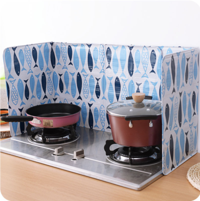 Kitchen gas hearth oil baffle creative printing oil barrier aluminum foil stir-fry heat shield