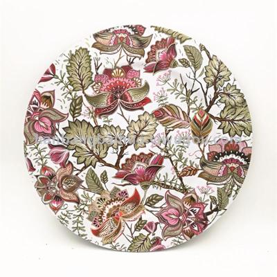 Plate new hundred flowers series plate plastic plate fashionable European food cushion plate circular plate
