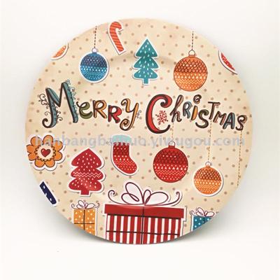 New style Christmas plate plastic plate fashionable European style food mat plate circular plate