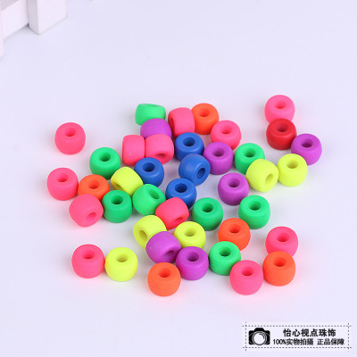 DIY Handmade Ornament Bead Accessories Large Hole Beads Color Acrylic Beads Scattered Beads Barrel Beads