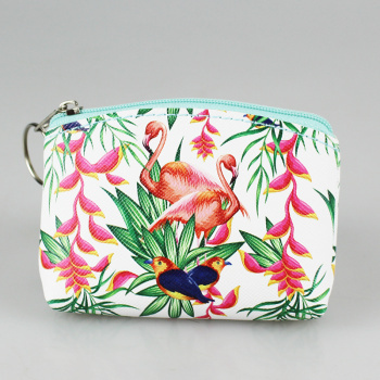 Flamingos digital print change collection bag.