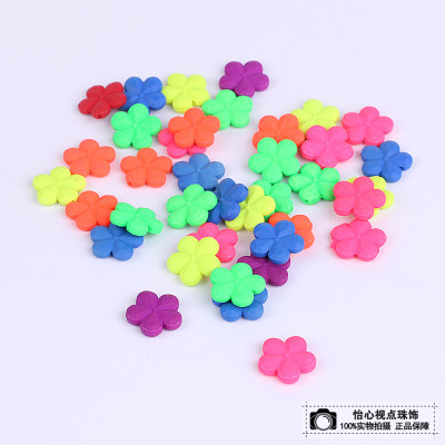 DIY Children String Beads Material Acrylic Beads Transparent Beads Plum Petals Straight Hole Scattered Beads