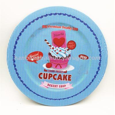 Plate new style cake series plastic plate fashionable European style food cushion plate circular plate
