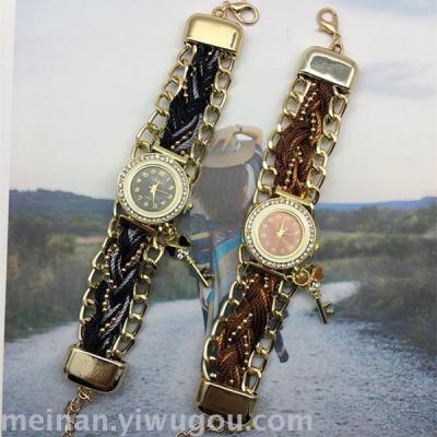 The new color weaving fashion national style decoration lady's watch.
