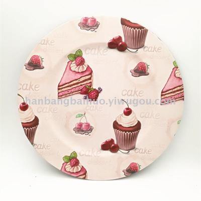 Plate cake series plastic plate fashionable European style food mat plate round plate