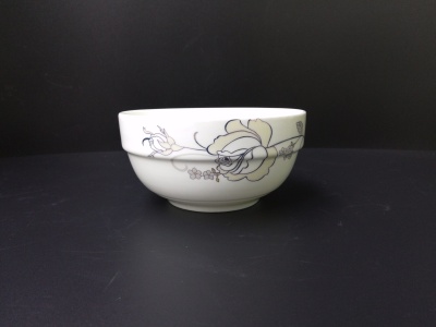 Daily department store ceramic bone porcelain bowl edge guard bowl tableware gold flower 5 inch edge guard bowl