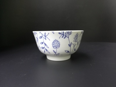 Daily ceramic bone porcelain bowl tableware 4.5 inch bowl hook rattan pattern