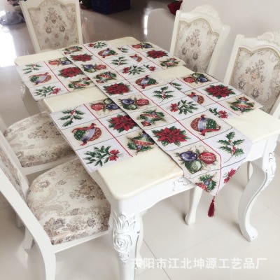 Manufacturer direct sales of new color globule flower continuous Christmas table banner amazon hot style popular decorative table napkin mat.