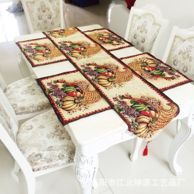 Manufacturer directly for cartoon pumpkin yarn - dyed polyester cotton table flag amazon cross - border home soft decoration sofa bed flag.
