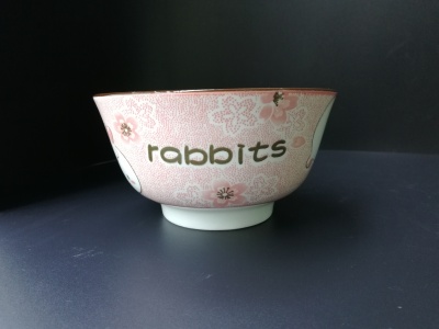 Ceramic bone China 5.5 inch rabbit design.